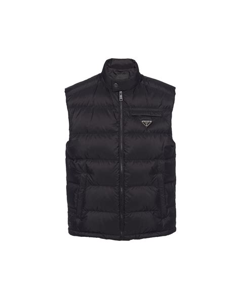 black prada jacket puffer|prada sleeveless puffer jacket.